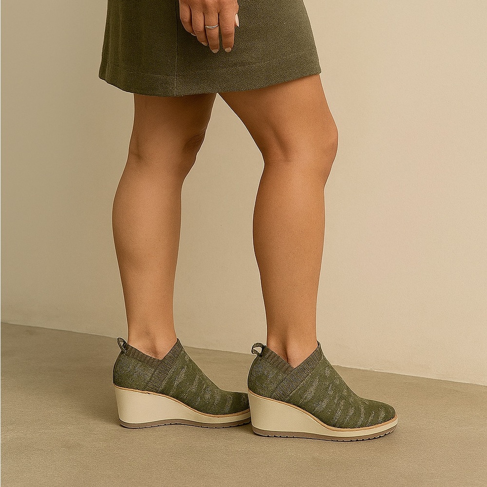 Söfft Elesia Camouflage Knit Wedge Bootie Green Size 11 - Picture 12 of 12